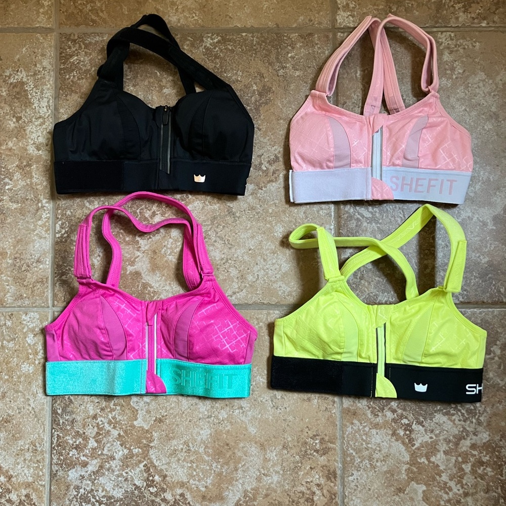 SHEFIT Sports Bras - Black, Pink, Yellow